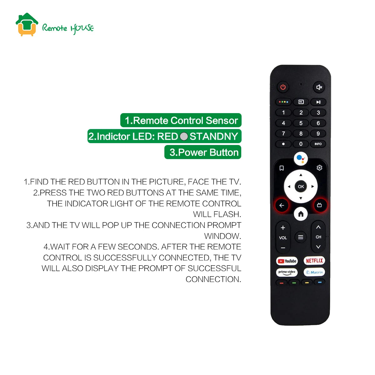 Voice Remote Control Replacement RM-L1797 Compatible with H43K66UG Plus and H50K66UG Smart TV Models
