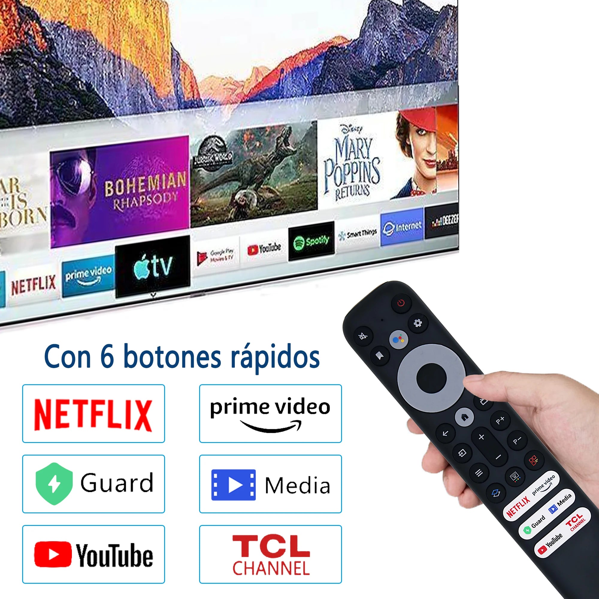 Replacement Remote Control for Smart TVs RC902V Compatible with 4K UHD QLED Television Models