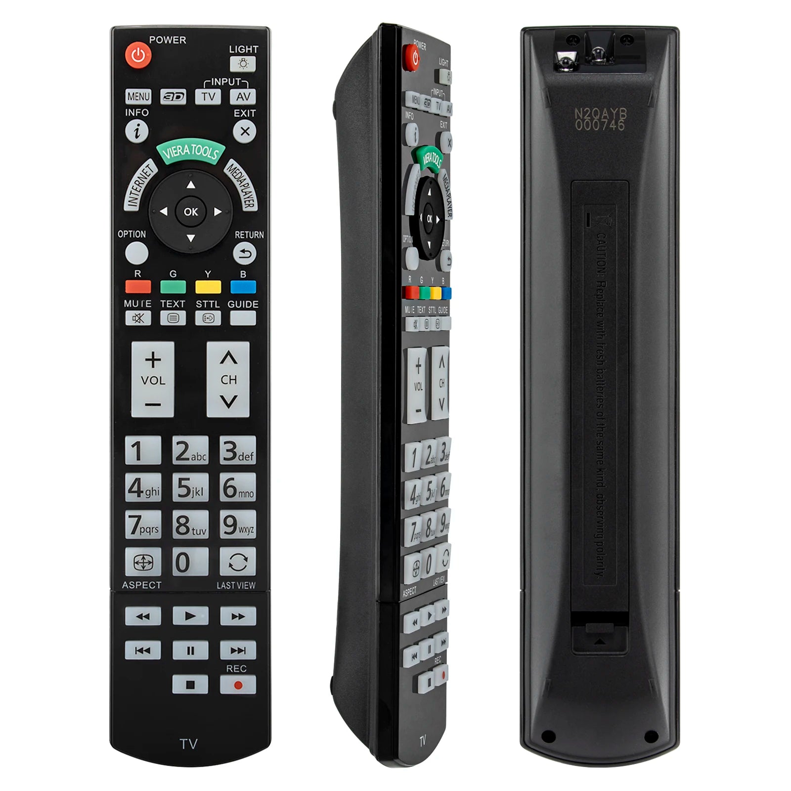 N2QAYB000746 Replacement Remote for Panasonic TV – Compatible with TH-L & TH-P Series