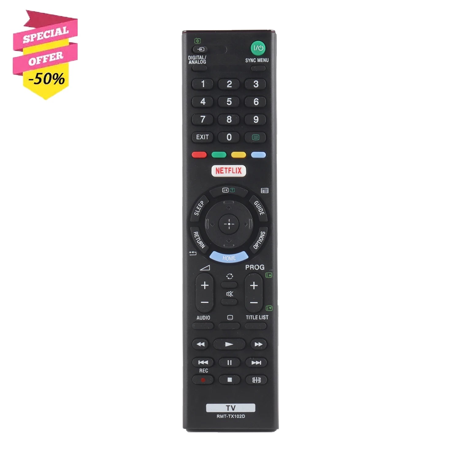 RMT-TX102D RMTTX102D Replacement Remote for KDL-48R550C KDL48R550C Sony TV with Netflix Button