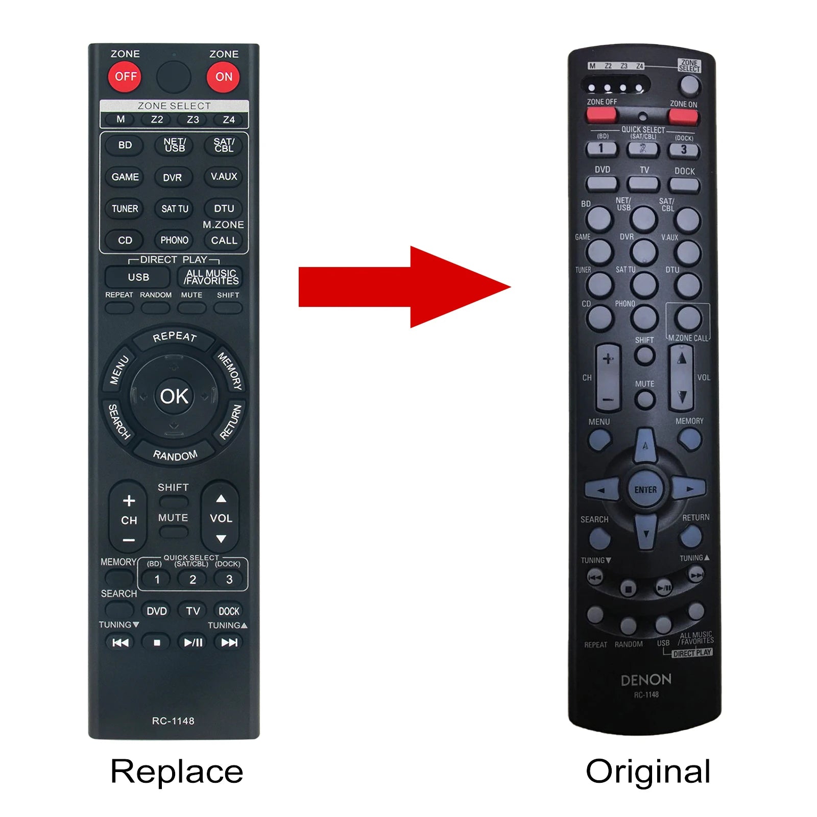 RC-1148 Replacement Remote Control for Denon AVR-A100, AVR-3311CI, AVR-4311CI