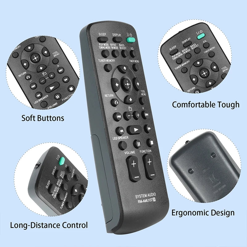 RM-AMU137 Replacement Remote for CMT-LX40I CMT-CX5BIP CMT-MX500I HCD-LX40I Sony Audio System