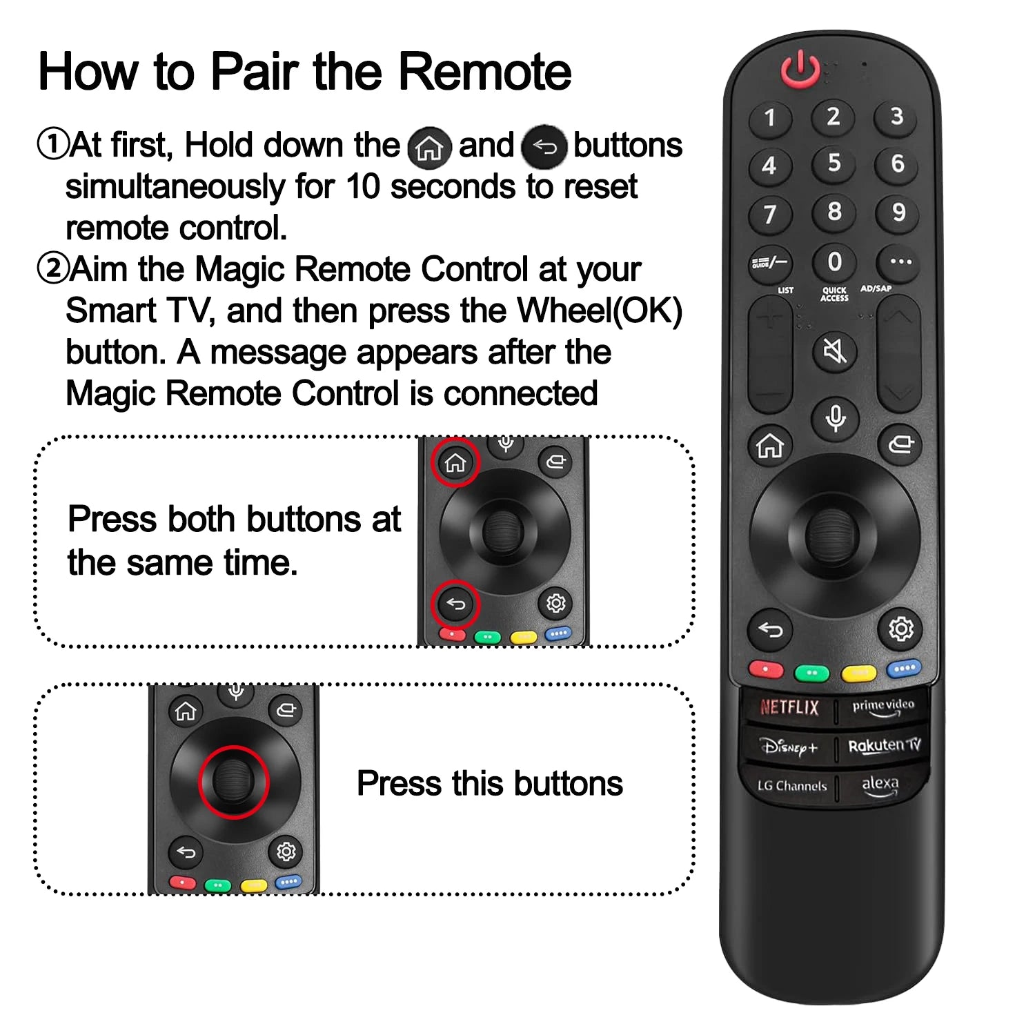 MR24GA Voice Magic Remote for LG Smart TVs 2020–2024 Bluetooth Pointer Control