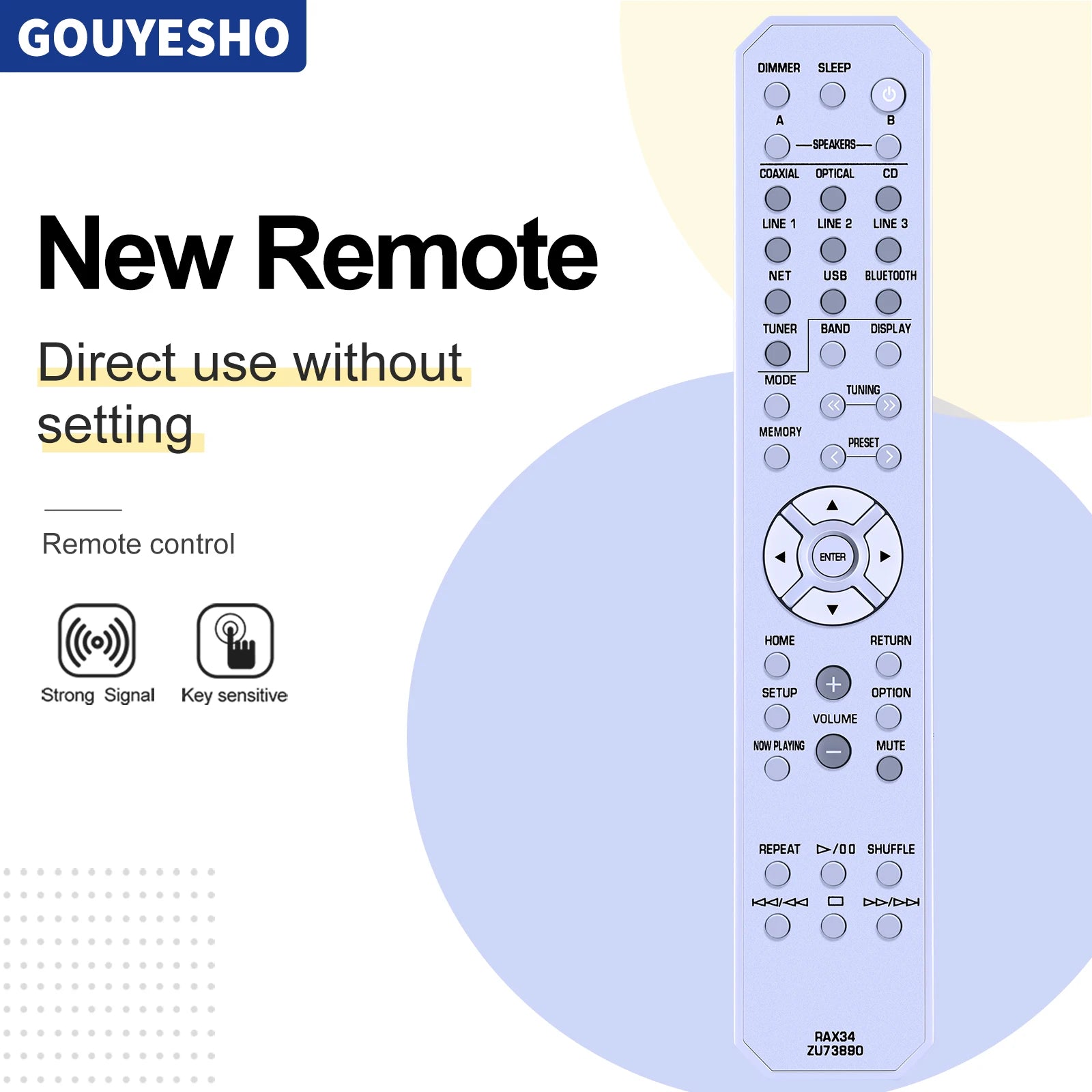 Remote Control RAX34 ZU73890 for Yamaha R-N402 R-N402D Audio/Video Receiver