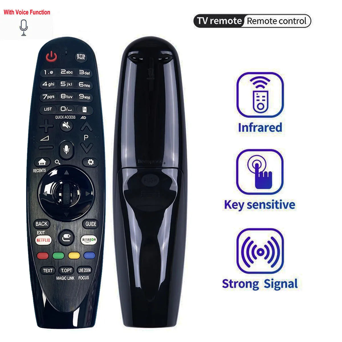 G.M KWANMAN AN-MR650A Magic Voice TV Remote Control with Voice & Flying Mouse Function