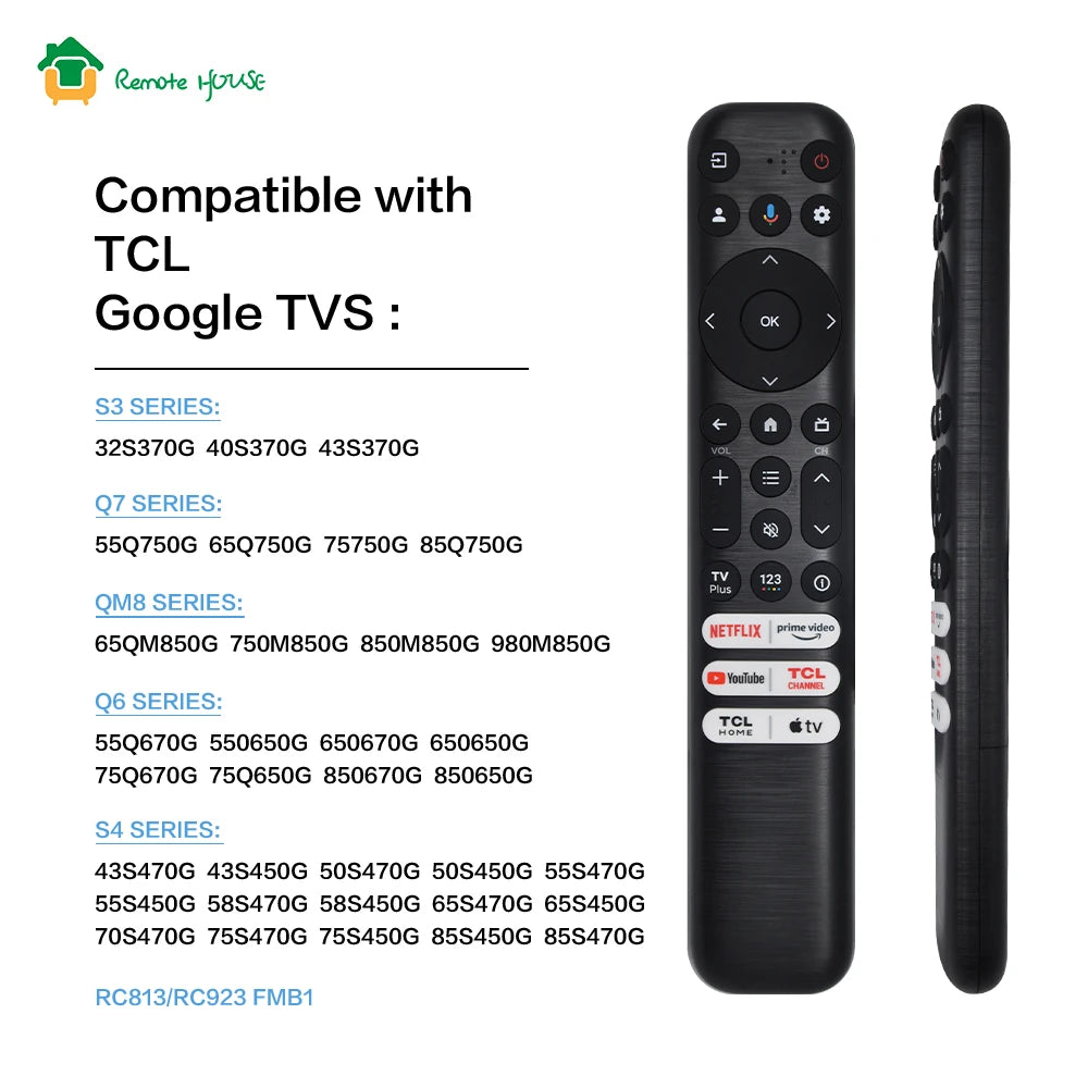 Voice Remote Control Replacement RC813 Compatible with UHD QLED Smart TV Models and Streaming Features