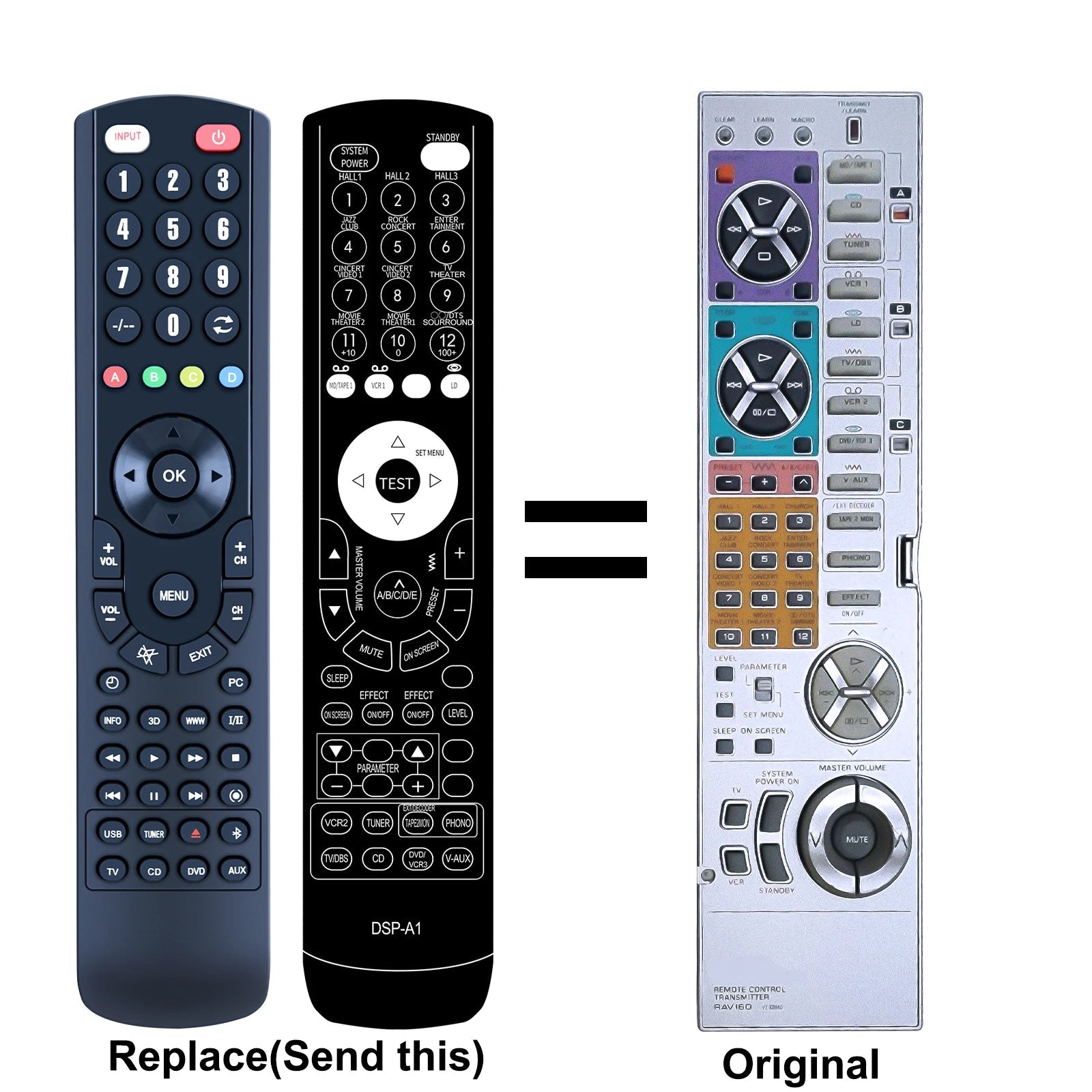 RAV160 Replacement Remote Control for Yamaha DSP-A1 & DSP-A2 Amplifiers