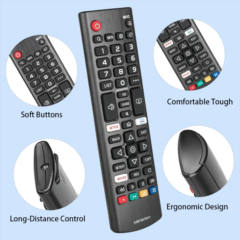 AKB75675311 Replacement Remote for 32LM630 32LM6300 43LM6300 43UK6750 43UM7100 LG Smart LED TV