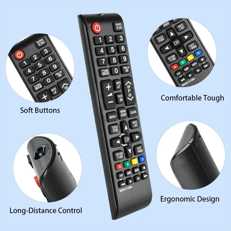 BN59-01189A Replacement Remote for LT22E390EX LT24D390EX LT24D590EW T24E390 Samsung Smart TV Monitor