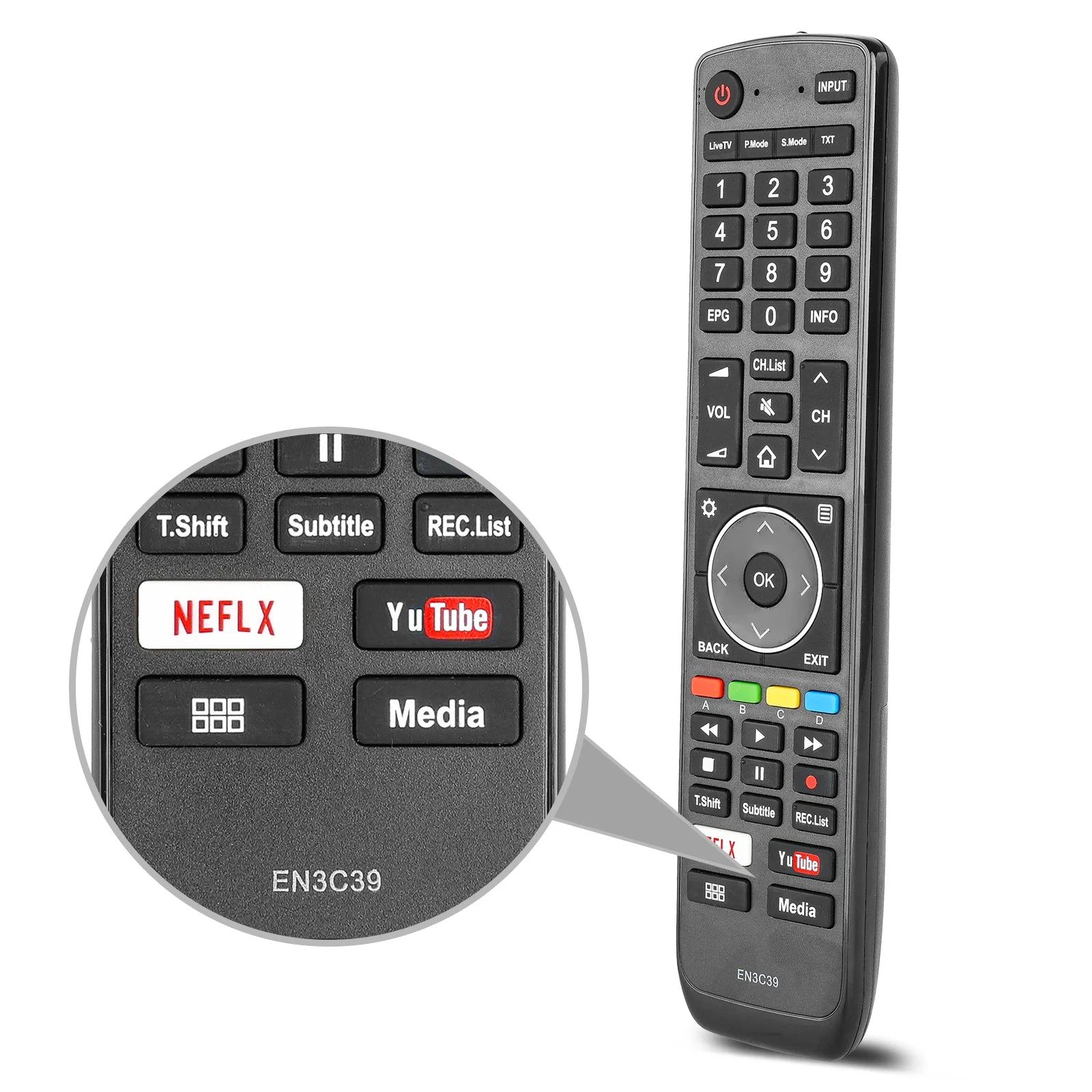 EN3C39 Replacement Remote Control for 50N7 50P7 55N7 55P7 65N7 65N8 65N9 Hisense Smart TV