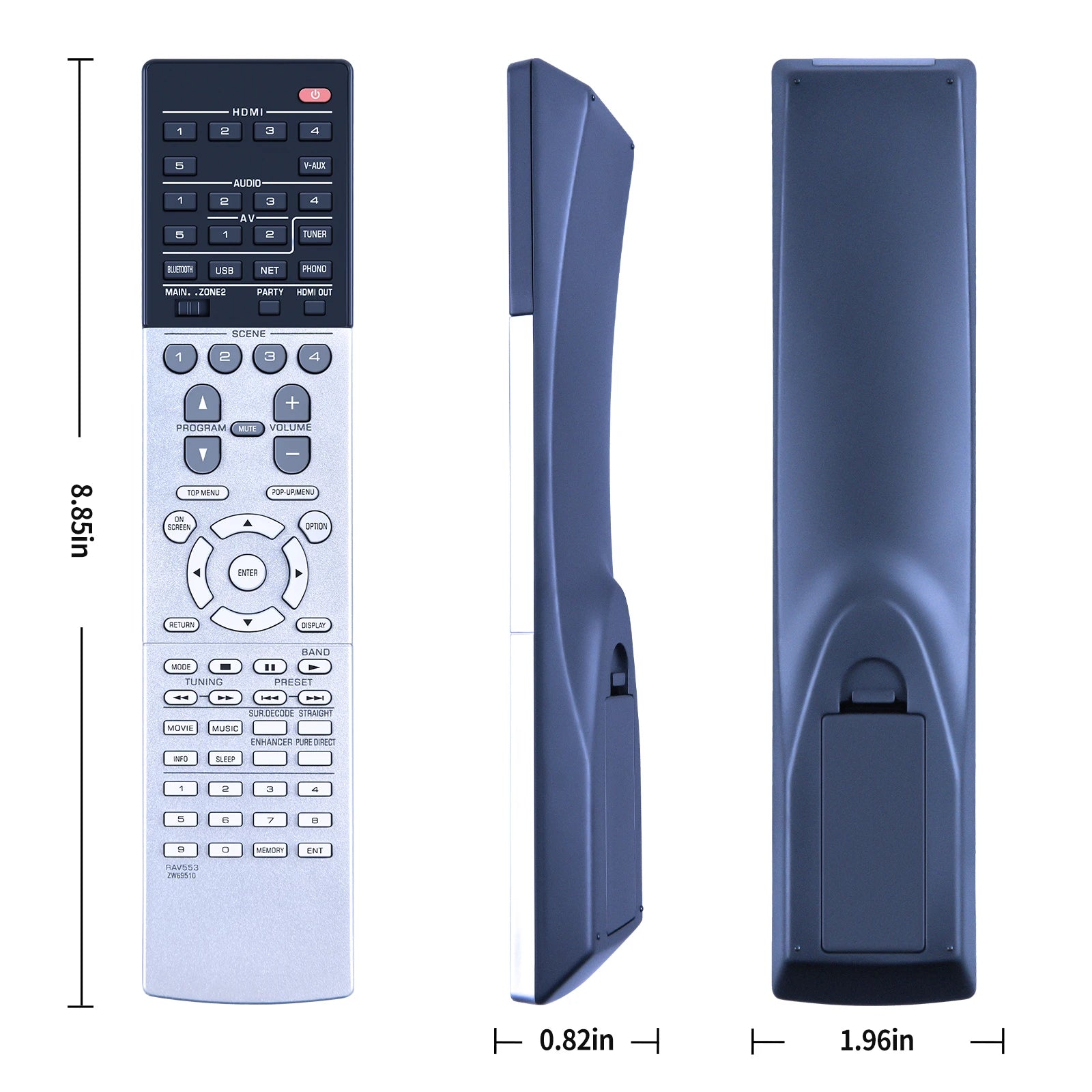 Remote Control for Yamaha AVENTAGE RAV553, ZW695100, RX-V683, RX-AS710D, RX-A1050 AV Receiver
