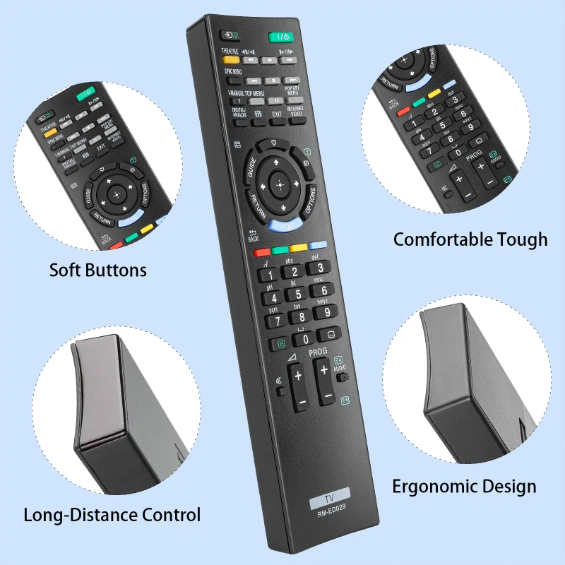 RM-ED029 RMED029 Replacement Remote for KDL-32EX40B KDL-40EX40B Sony BRAVIA HDTV