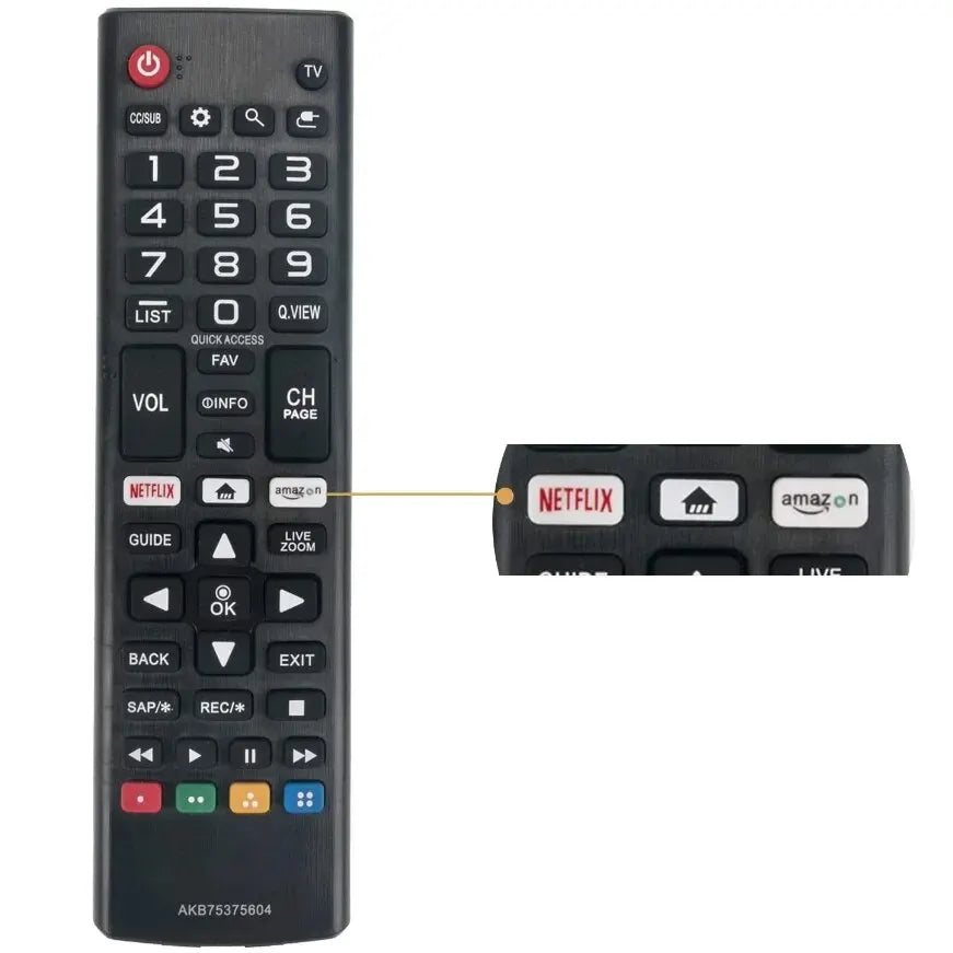LG Remote Control for Smart TVs AKB75375604 Infrared Universal Television Controller Black