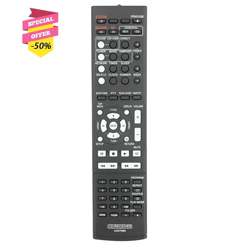 AXD7688 Replacement Remote for XC-P01 XC-P01-K XC-P01-S XC-P01DAB Pioneer Hi-Fi Receiver
