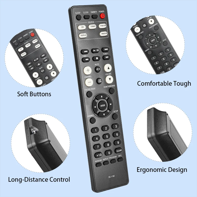 RC-1162 Replacement Remote Control for RCD-M39 RCD-M39DAB Denon CD Receiver Audio System