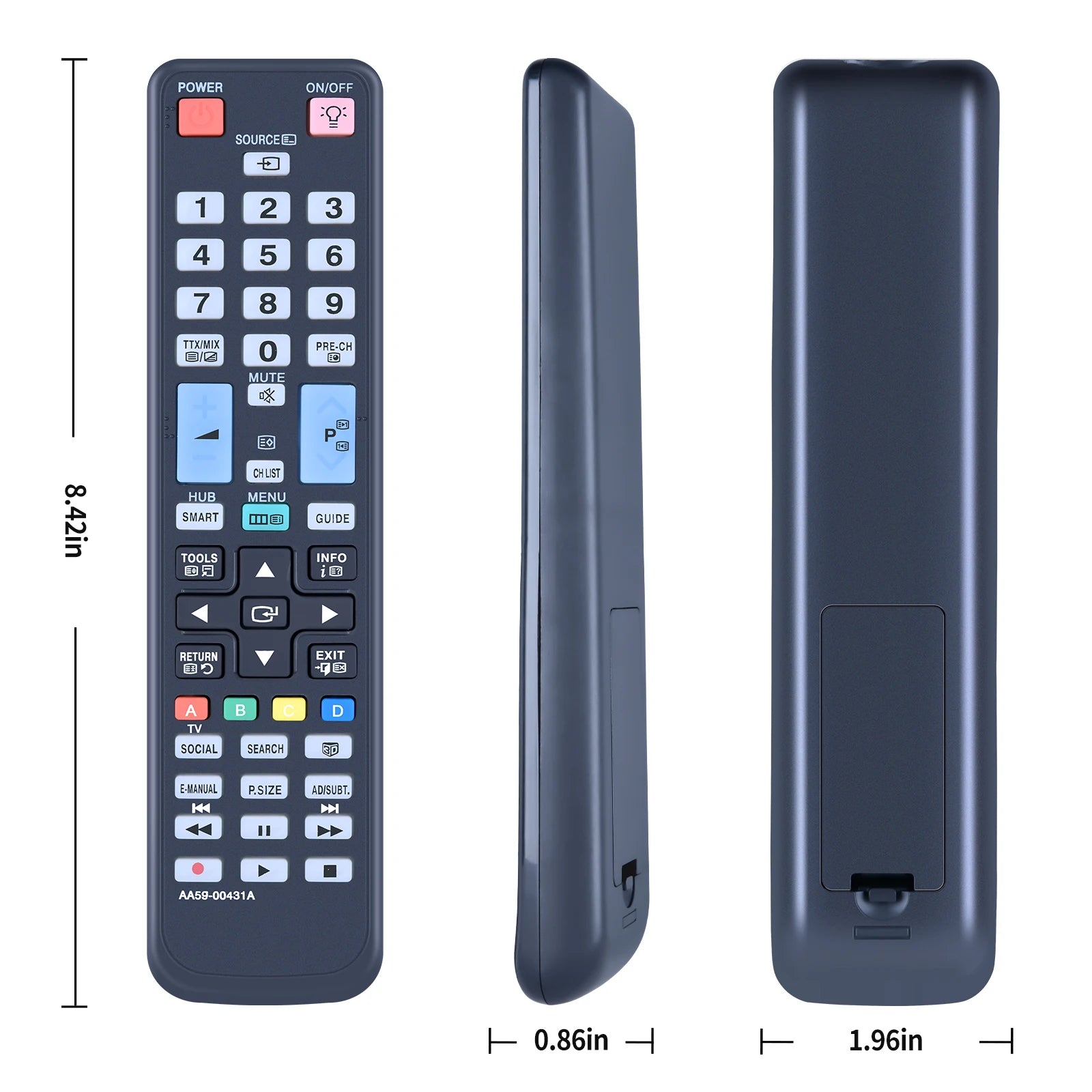 Samsung AA59-00431A Replacement Remote Control for 3D Smart LCD and LED Televisions