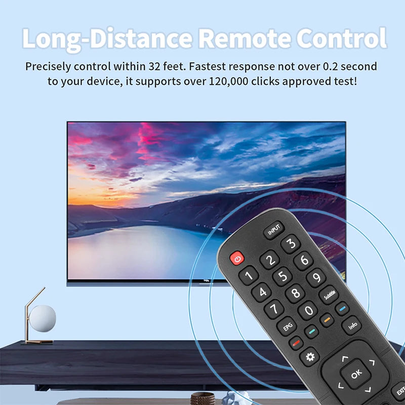 EN2X27HS Replacement Remote Control for 32M2600 49M2600 65M7000 H43A6100 H50A6120 Hisense Smart TV