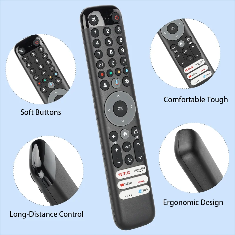RC833 GUB1 Voice Remote Control for 50C643 50C645 55C745 65C745 75C845 TCL Smart TV