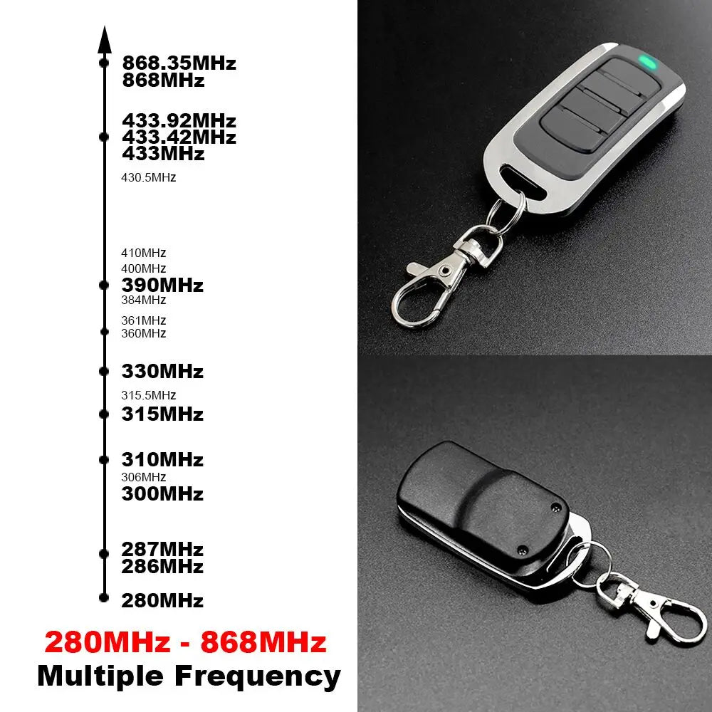 Multi-Frequency Remote Control 280–868MHz Fixed & Rolling Code Garage Door & Gate Transmitter