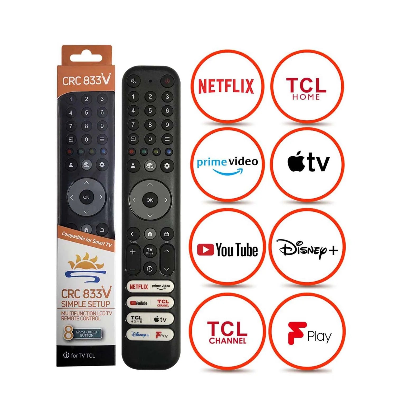 TCL Universal Google TV Replacement Remote Control for 4K QLED Smart Televisions