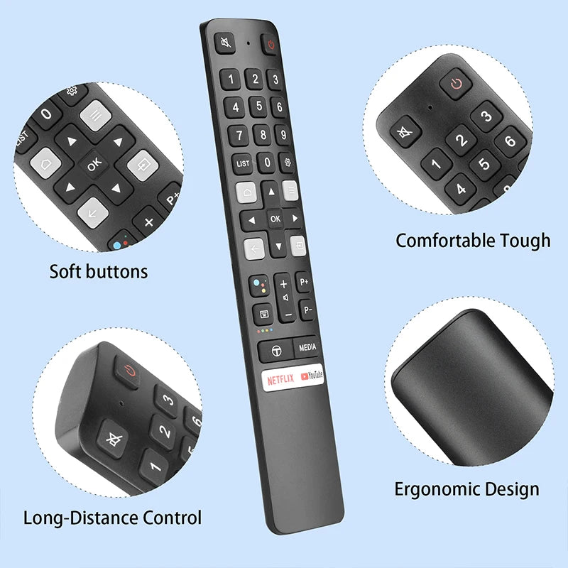 RC901V FMR1 Voice Remote for 32F510 32S5201 43K610B 55K610B 43P618 65P618 TCL Smart TV