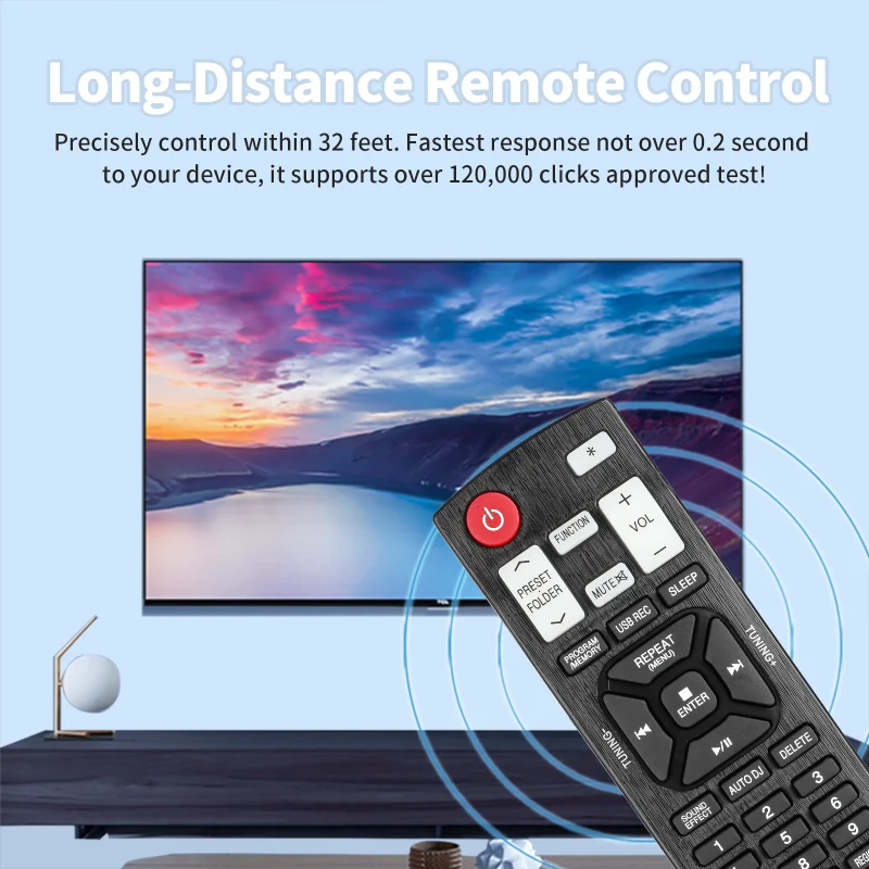 AKB73655747 Replacement Remote for AKB73655741 AKB73655745 AKB73655764 LG Mini Hi-Fi System