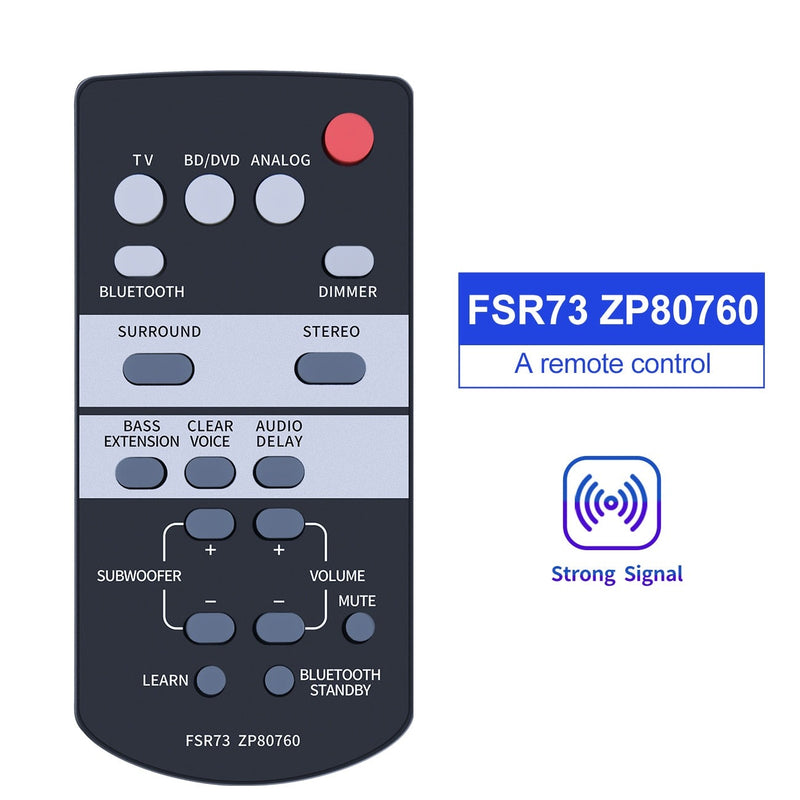 FSR73 ZP80760 Remote Fit for Yamaha Bluetooth Sound Bar Home Theater System ATS-1050 SRT-700 YAS-105