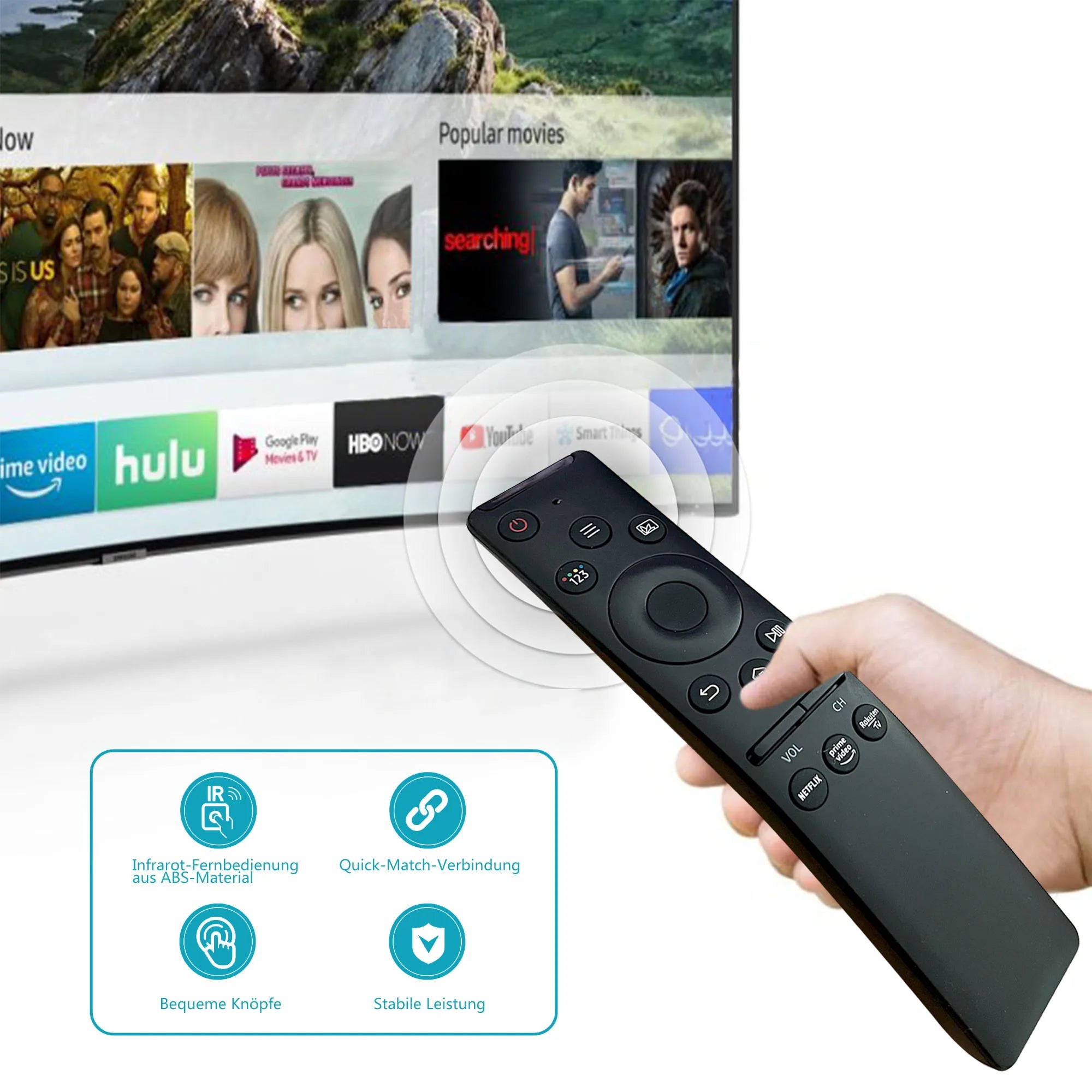Universal Replacement Remote Control for Smart TVs BN59-01312A Compatible with LED QLED UHD 4K TVs