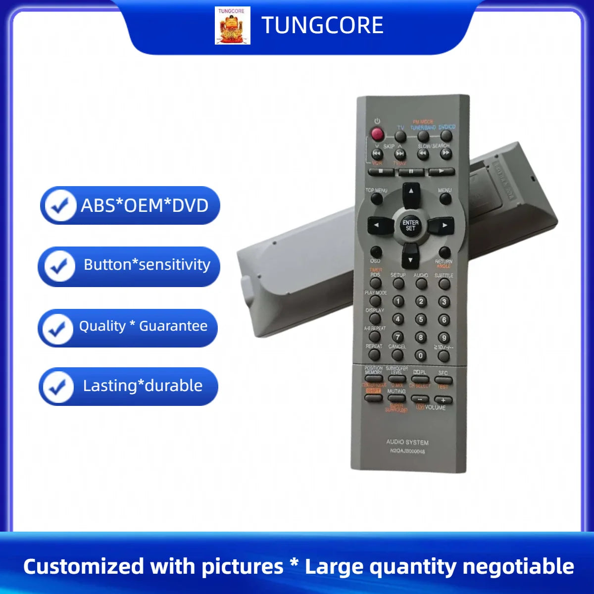 Replacement Remote Control for Panasonic DVD Recorder and Home Theatre Audio Systems