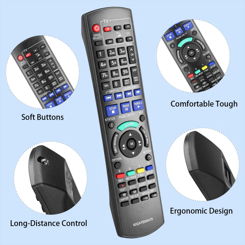N2QAYB000479 Replacement Remote for DMR-XW380 DMR-XW385 DMR-XW390 DMR-XW480 Panasonic DVD Recorder