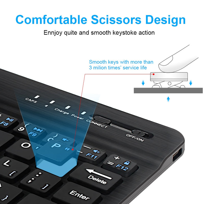 Mini Bluetooth Keyboard Wireless Russian Keyboard Tablet Spanish Rechargeable Keyboard