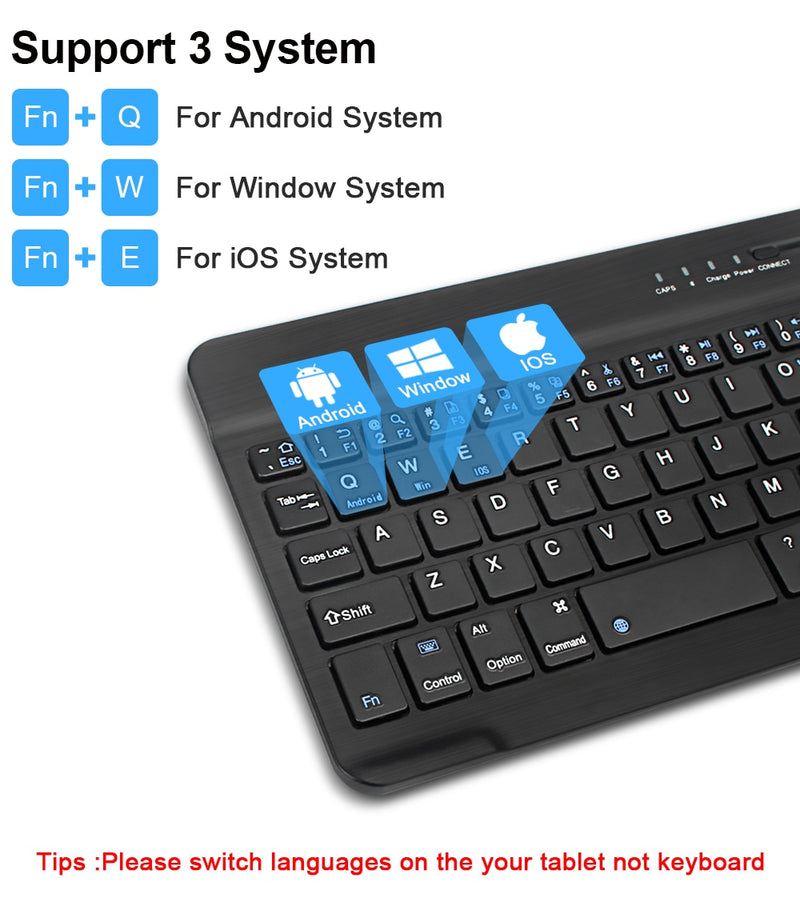 Mini Bluetooth Keyboard Wireless Russian Keyboard Tablet Spanish Rechargeable Keyboard