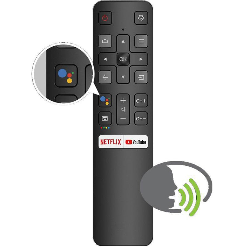 RC802V FNR1 Voice Remote Control for TCL Android 4K Smart TV Netflix YouTube